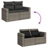 vidaXL 12-delige Loungeset met kussens poly rattan grijs