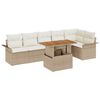vidaXL Tuin Sofa Set 7 st Beige Poly riet