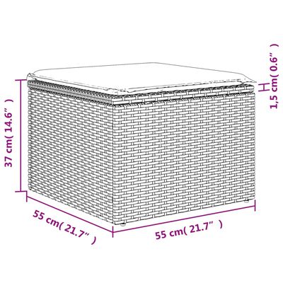 vidaXL 8-delige Loungeset met kussens poly rattan zwart