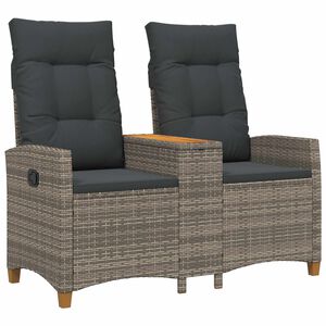 vidaXL Ligbank met tafel Grijs en Donkergrijs 126 x 65 x 112 cm