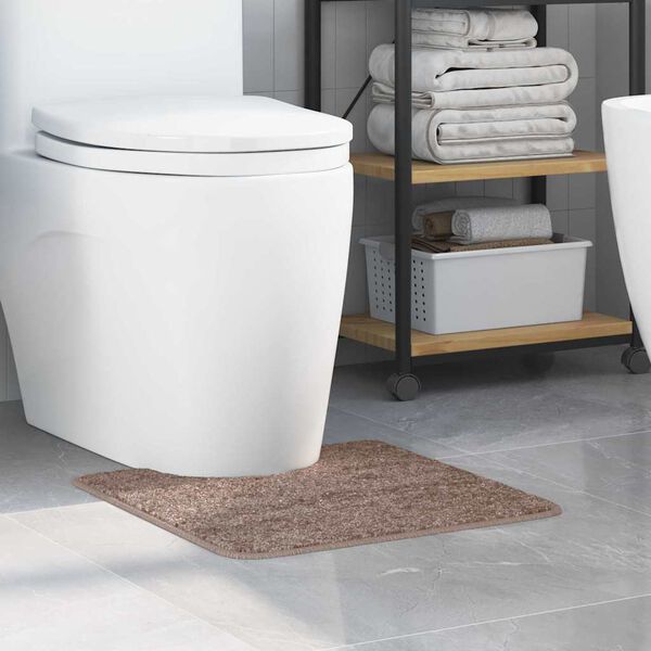 vidaXL Antislip Badmat met Toilet Cut Bruin 50 x 50 cm PP