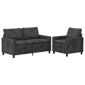 vidaXL Bankstel 2 st Donkergrijs Polyester