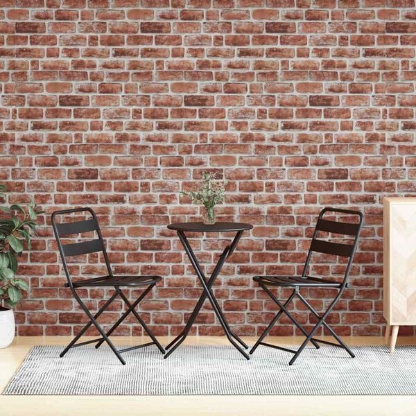 vidaXL 10 st Wandpanelen 3D donkerbruine baksteen EPS