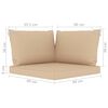 vidaXL 4-delige Loungeset met beige kussens
