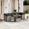 vidaXL 8-delige Loungeset met kussens poly rattan grijs