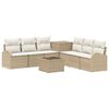 vidaXL Bankstel 8 st Beige en Cr&egrave;me Wit Poly Rattan en Staal