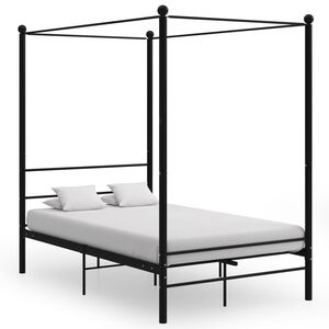 vidaXL Hemelbedframe metaal zwart 140x200 cm