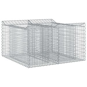vidaXL Gabion Verhoogd Bed Zilverkleurig