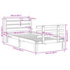 vidaXL Bedframe met hoofdbord massief grenenhout wasbruin 90x200 cm