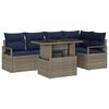 vidaXL Tuin Sofa Set 6 st 5-Aantal zitplaatsen Grijs en Marineblauw