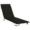 vidaXL Ligstoel Kussen GEMERT 100% Polyester Zwart 200 x 55 x 3 cm