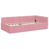 vidaXL Hoekbedframe met hoofdeinde Roze 80 cm x 200 cm VelvetenPlywood