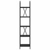 vidaXL Boekenkast Zwart Eiken 40 x 30 x 183 cm Bewerkt hout