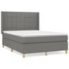 vidaXL Boxspring met matras stof donkergrijs 140x200 cm