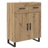 vidaXL Hoge kast Artisan Eiken 69,5 x 34 x 180 cm Bewerkt hout