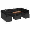 vidaXL Tuin Sofa Set met opslag 10 pcs Zwart Poly riet