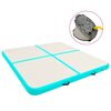 vidaXL Gymnastiekmat met pomp opblaasbaar 200x200x20 cm PVC groen
