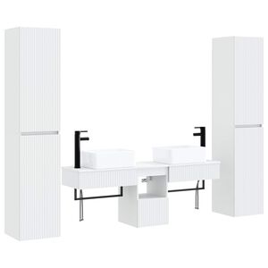 vidaXL Badkamermeubelset 5 st Wit 33 x 34,5 x 160 cm Bewerkt hout