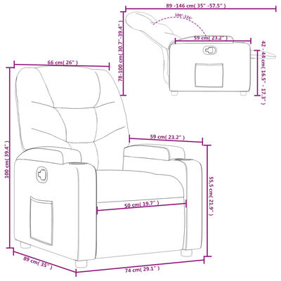 vidaXL Fauteuil verstelbaar stof donkergrijs