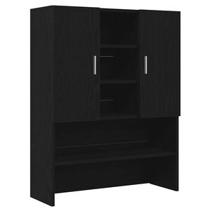 vidaXL Wasmachinekast 70,5x25,5x90 cm zwart eikenkleurig
