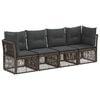 vidaXL Tuinbankenset 4 st Grijs poly rattan