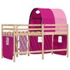 vidaXL Kinderhoogslaper met tunnel 80x200 cm massief grenenhout roze