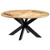 vidaXL Eettafel rond 150x76 cm massief mangohout