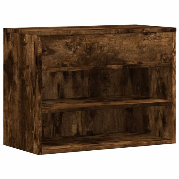 vidaXL Schoenenbank 60x30x45 cm bewerkt hout gerookt eikenkleurig