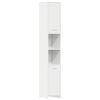 vidaXL Badkamerkast 30x30x183,5 cm bewerkt hout hoogglans wit