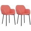 vidaXL Eetkamerstoelen 2 st fluweel roze