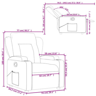 vidaXL Fauteuil verstelbaar stof zwart