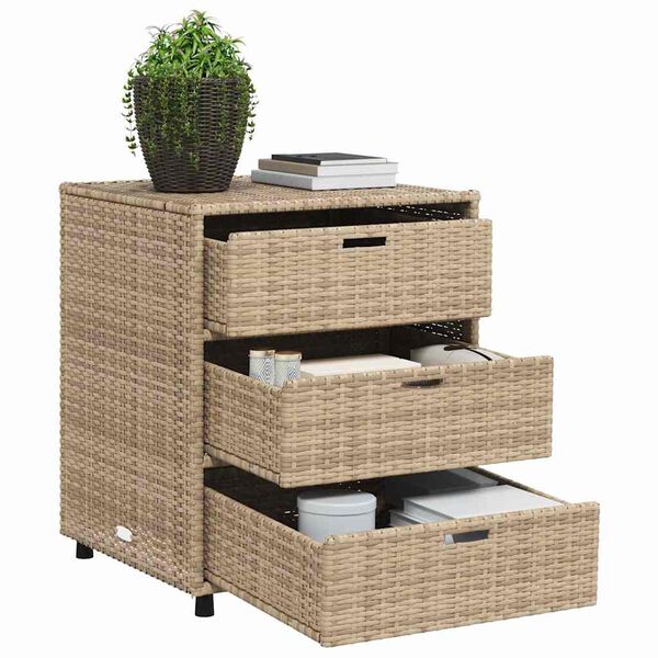 vidaXL Tuinkast 55x59x69 cm poly rattan beige
