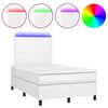 vidaXL Boxspring met matras en LED kunstleer wit 120x190 cm