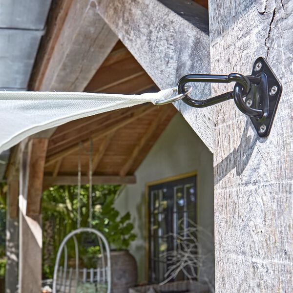 Livin'outdoor Bevestigingsset driehoekig schaduwdoek zwart