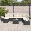 vidaXL Tuin Sofa Set met kussen 9 pcs Zwart Poly riet
