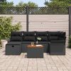vidaXL Tuin Sofa Set met kussen met opslag 7 pcs Zwart Poly riet