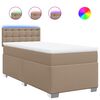 vidaXL Boxspring met matras kunstleer cappuccinokleurig 90x190 cm