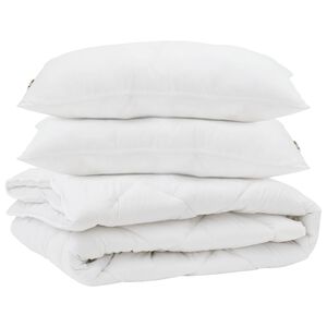 vidaXL Dekbed met kussen 3 pcs Wit Microfibre