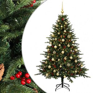 vidaXL Kunstkerstboom met kerstbal 120 cm 150 LED's Warmwit
