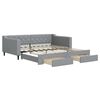 vidaXL Slaapbank met onderschuifbed lades 100x190 cm stof lichtgrijs