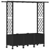 vidaXL Verhoogd Bed met Trellis en Dak Zwart 162,5 x 40 x 142 cm PP