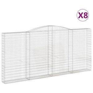 vidaXL Schanskorven 8 st gewelfd 400x30x180/200 cm ijzer