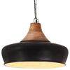 vidaXL Hanglamp industrieel E27 26 cm ijzer en massief hout zwart