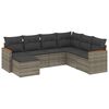 vidaXL 7-delige Loungeset met kussens poly rattan grijs