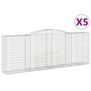 vidaXL Schanskorven 5 st gewelfd 400x50x140/160 cm ijzer