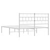 vidaXL Bedframe met hoofdbord metaal wit 120x190 cm