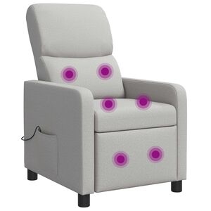 vidaXL Massage Recliner Wolkengrijs Stof