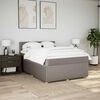 vidaXL Boxspring met matras stof taupe 160x200 cm