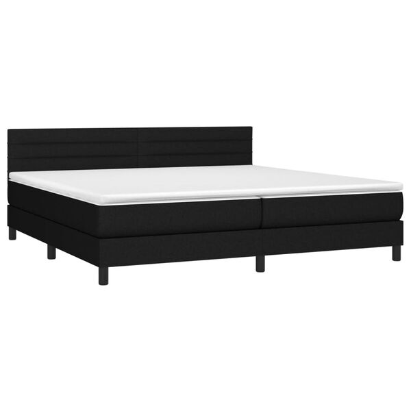 vidaXL Boxspring met matras en LED stof zwart 200x200 cm