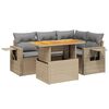 vidaXL 5-delige Loungeset met kussens poly rattan beige